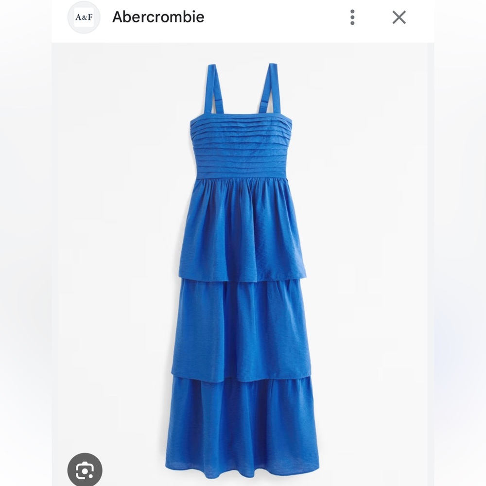 Abercrombie & Fitch Emerson Tiered Maxi Dress Blue Size L